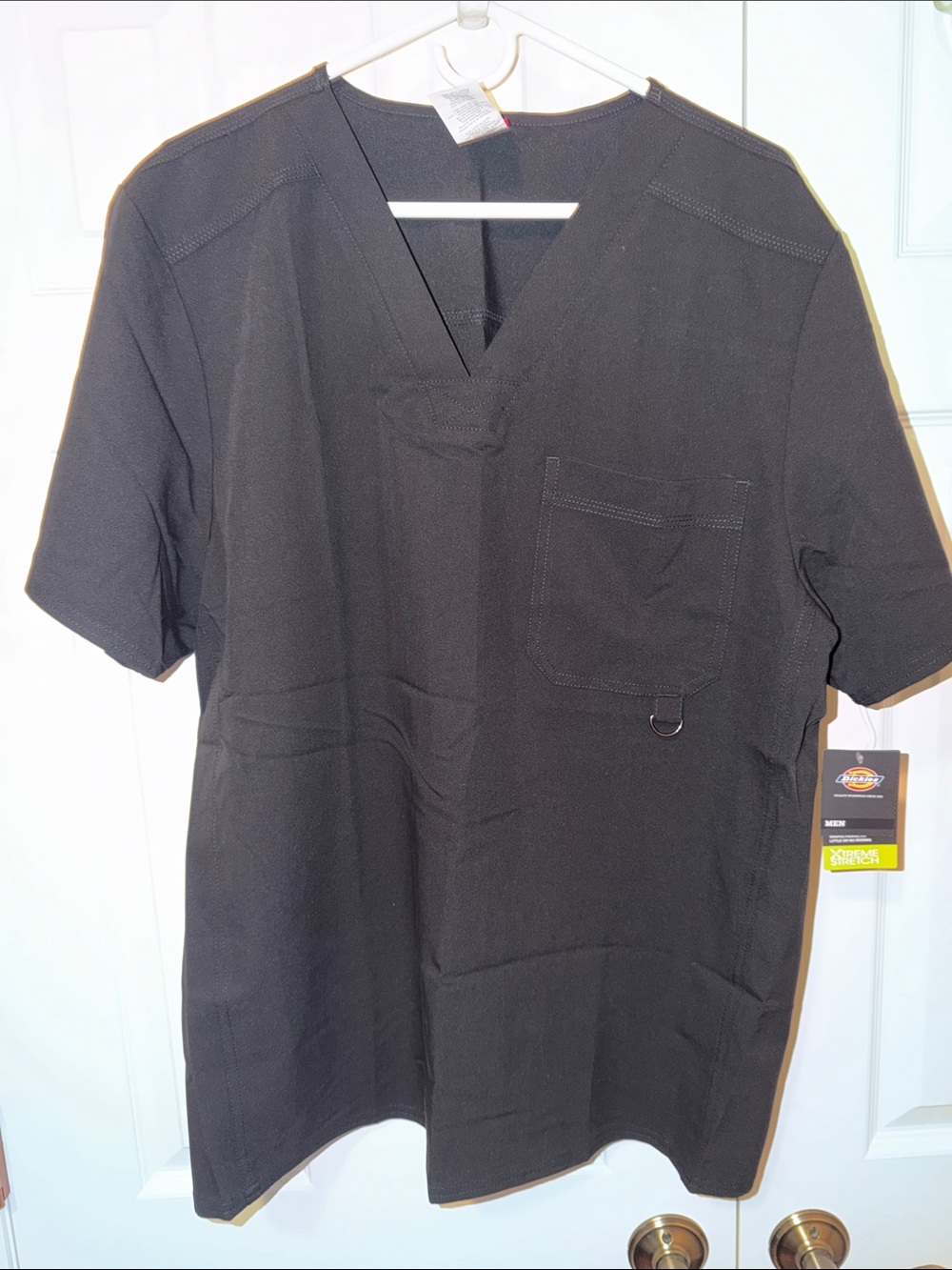 Dickies Black Short Sleeve V-Neck Scrub/Work Top (2)